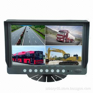 9-inch Digital Quad Monitor for Trucks/Buses, Digital Monitor for Rear-viewing Systems, Cars